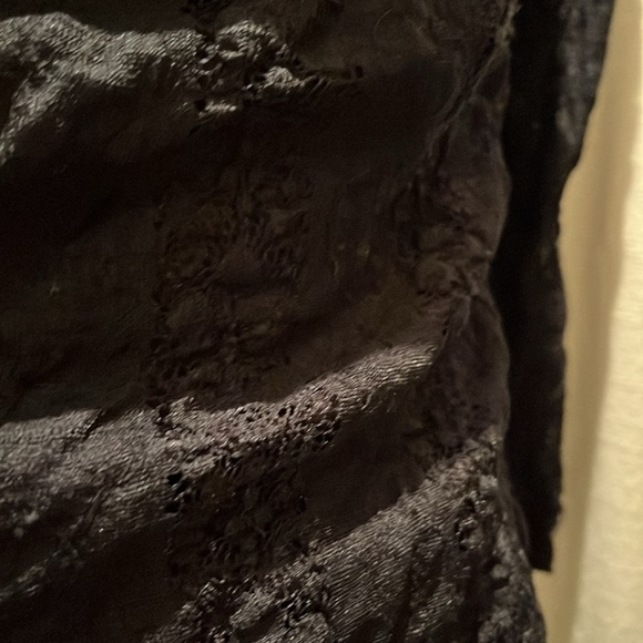 b.i.y.a.y.c.d.a. Black Ruched 3/4 Sleeve Lace and Sequined Blouse - Picture 8 of 13